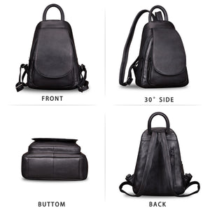 Genuine Leather Backpack for Women Vintage Real Leather Rucksack Fashion Shoulder Knapsack Purse Daypack Bag A358