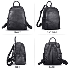 Load image into Gallery viewer, Genuine Leather Backpack for Women Vintage Real Leather Knapsack Purse Rucksack Fashion Daypack Bag High Capacity A327
