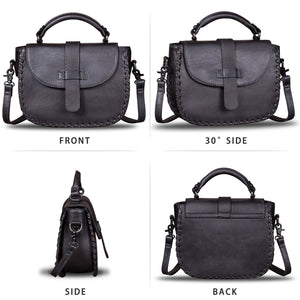 Genuine Leather Crossbody Satchel A291