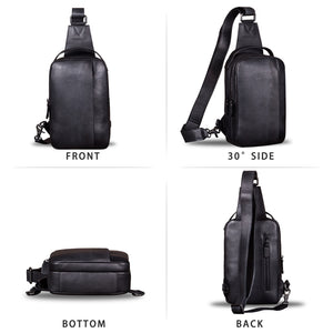 Genuine Leather Sling Bag for Men Vintage Handmade Sling Backpack Shoulder Purse Crossbody Bag Chest Bag A568