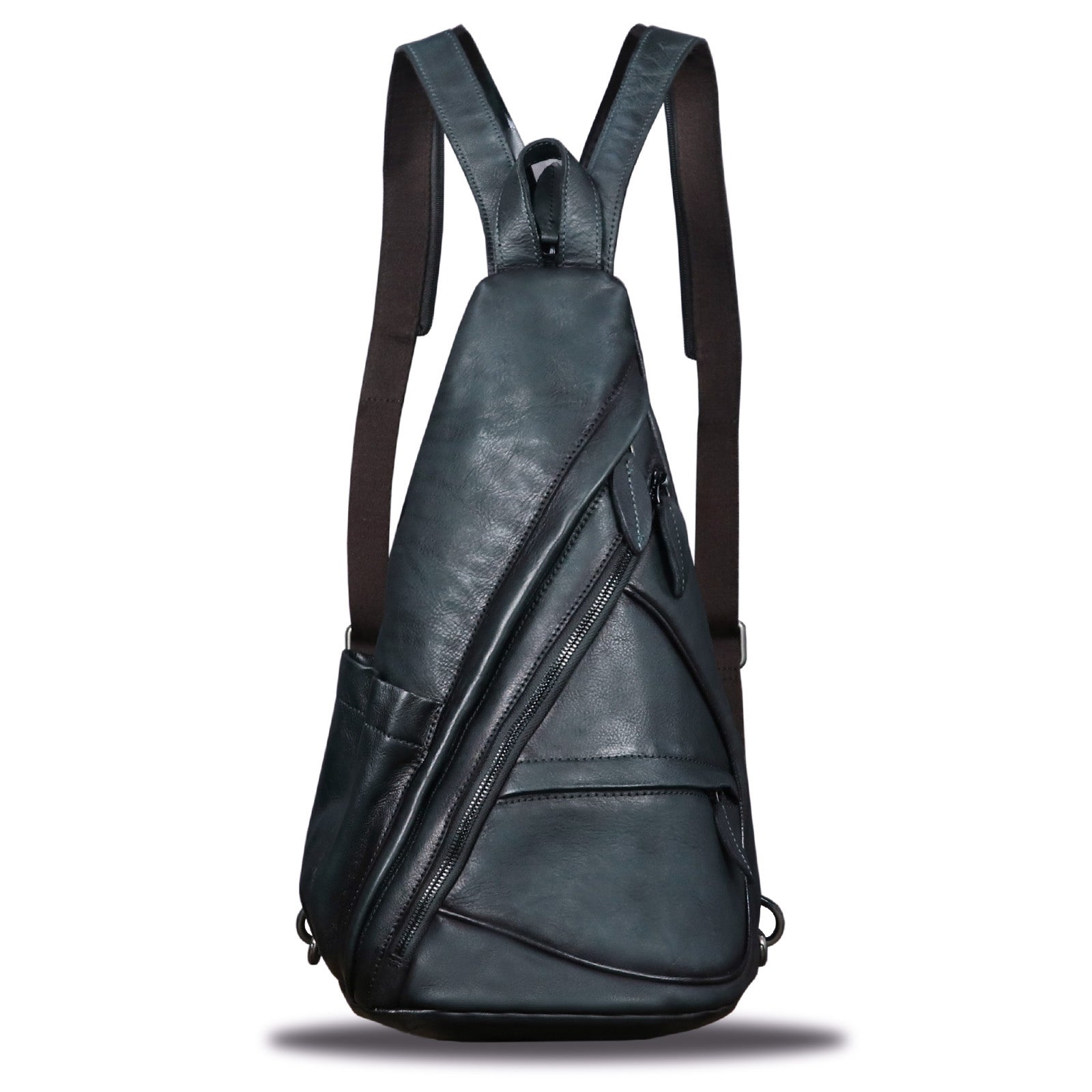 classic sling leather backpack Genuine Leather Sling Bag for Men and Women