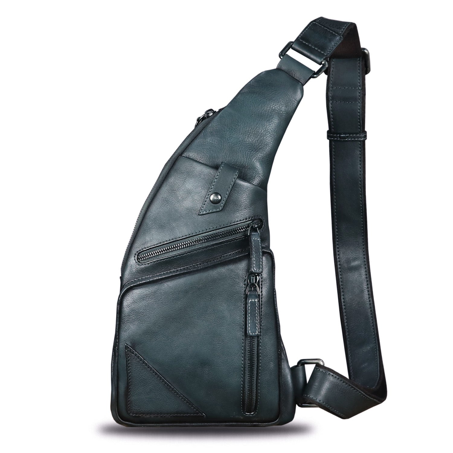Genuine Leather Sling Bag for Men Vintage Handmade Crossbody