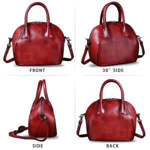 Genuine Leather Handbags for Women Top Handle Satchel Purses Ladies Shoulder Bag Handmade Vintage Crossbody Bag A383